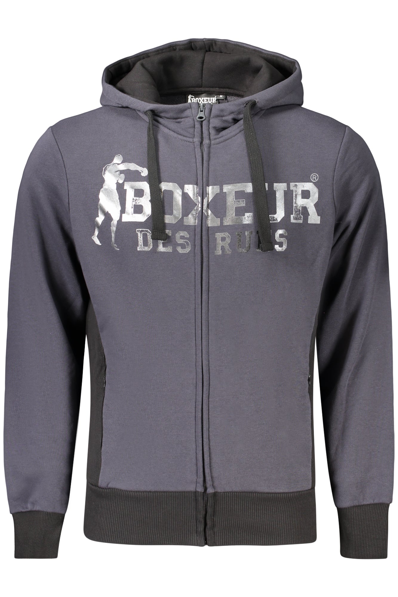 BOXEUR DES RUES FELPA CON ZIP UOMO GRIGIO