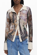 DESIGUAL CAMICIA MANICHE LUNGHE DONNA BEIGE