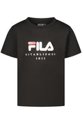 FILA T-SHIRT MANICHE CORTE BAMBINA NERO