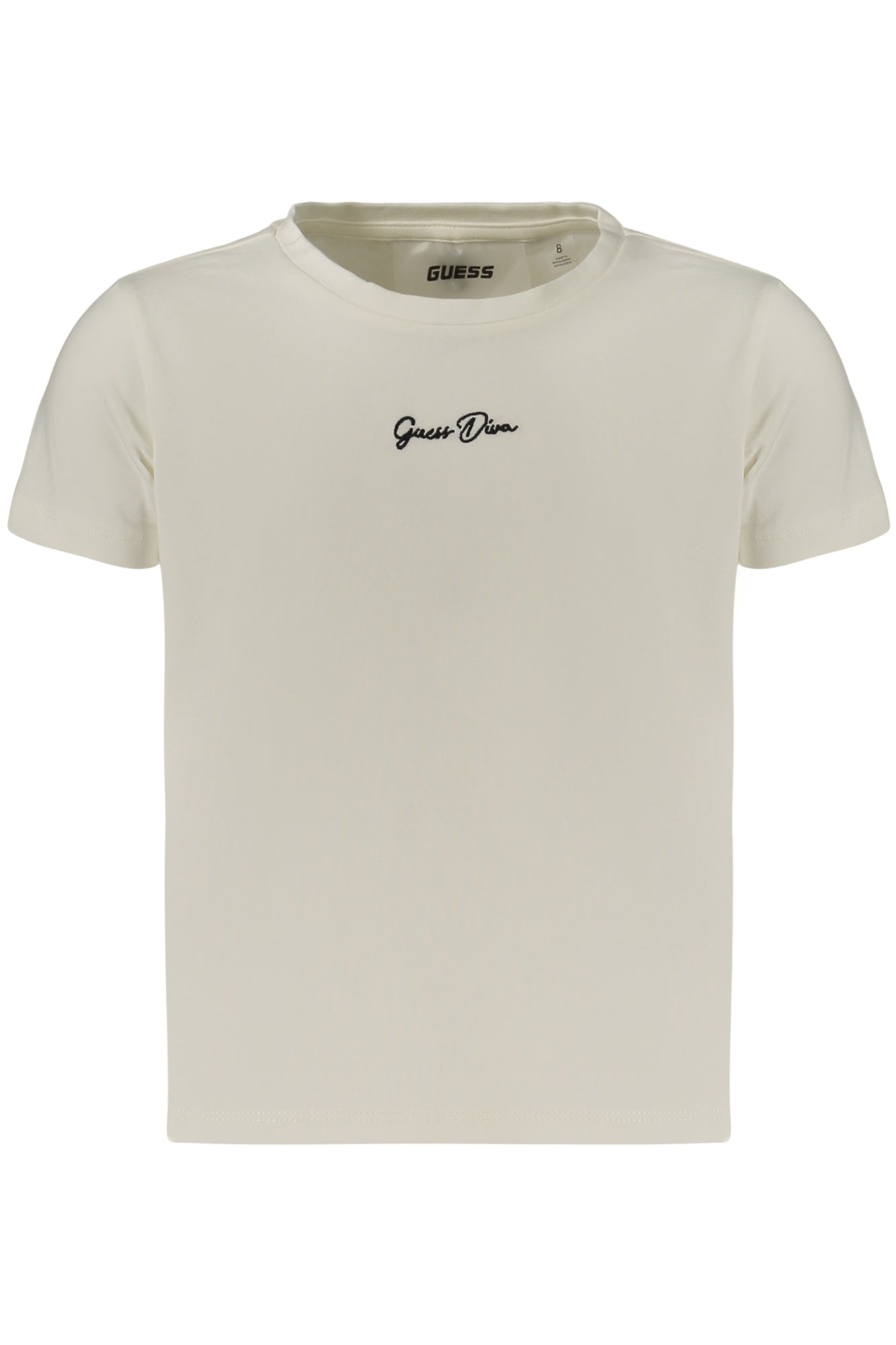 GUESS JEANS T-SHIRT MANICHE CORTE BAMBINA BIANCO
