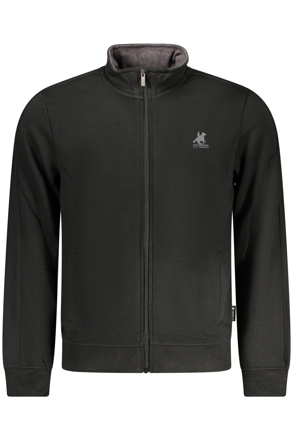 U.S. GRAND FELPA CON ZIP UOMO NERO