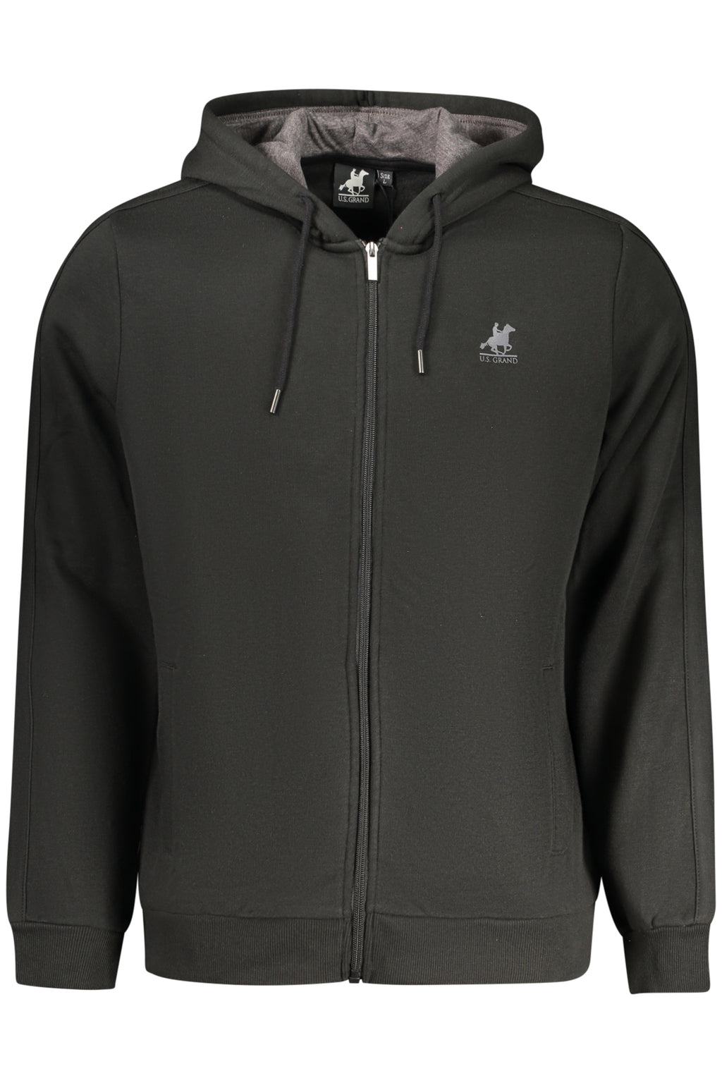 U.S. GRAND FELPA CON ZIP UOMO NERO