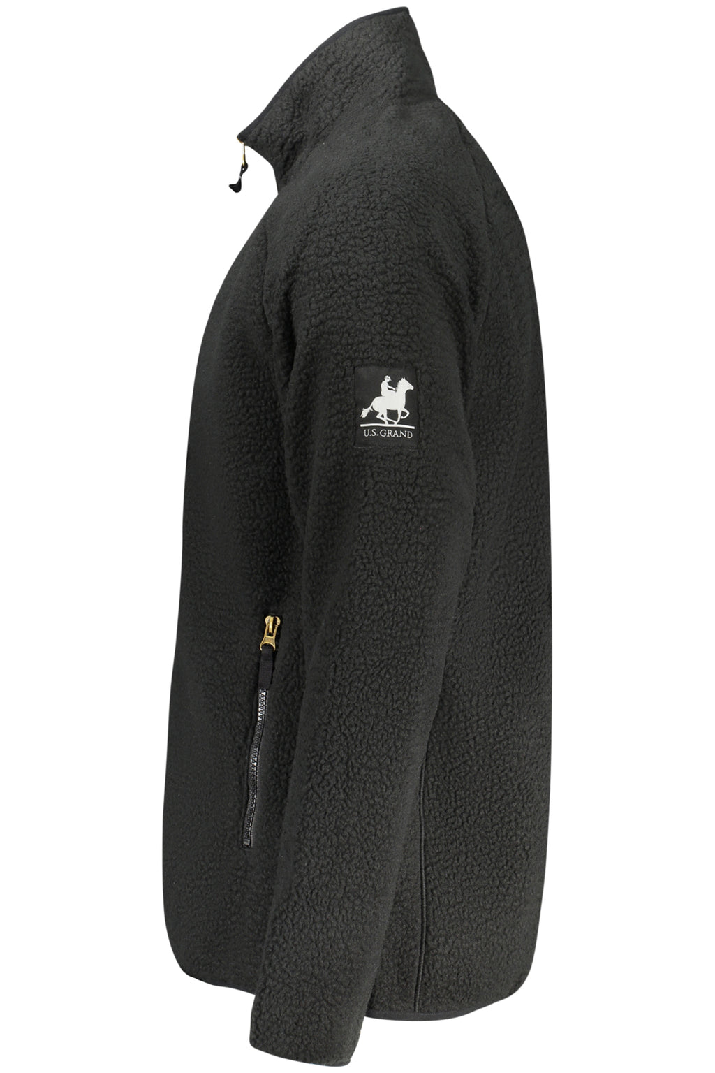 U.S. GRAND FELPA CON ZIP UOMO NERO
