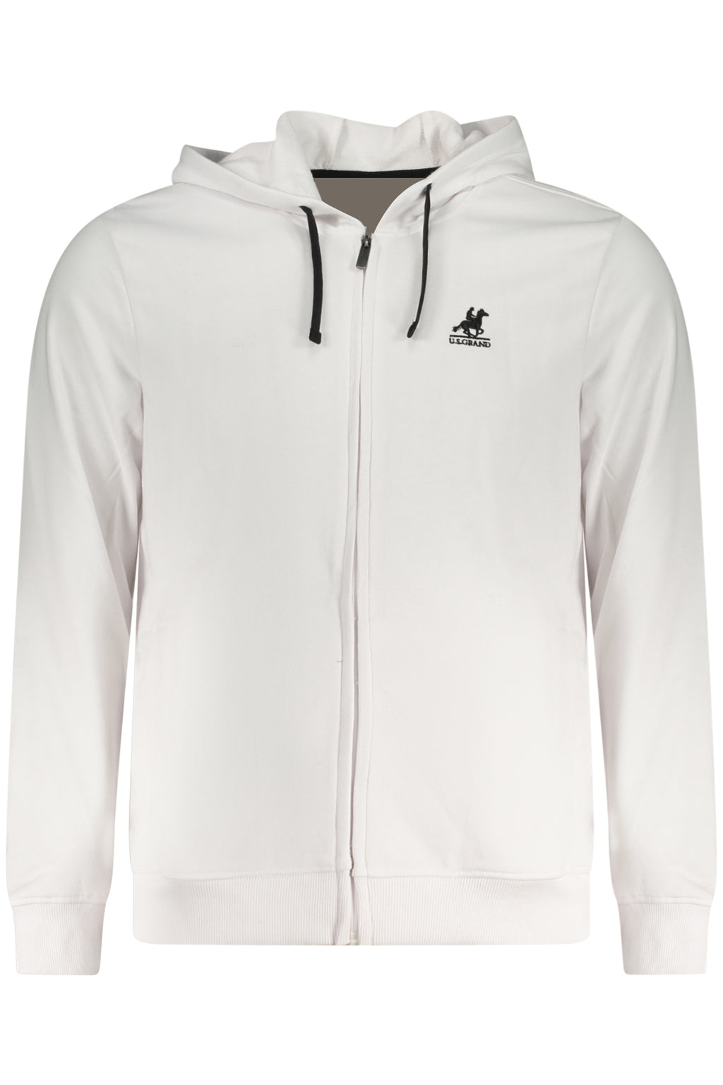 U.S. GRAND FELPA CON ZIP UOMO BIANCO