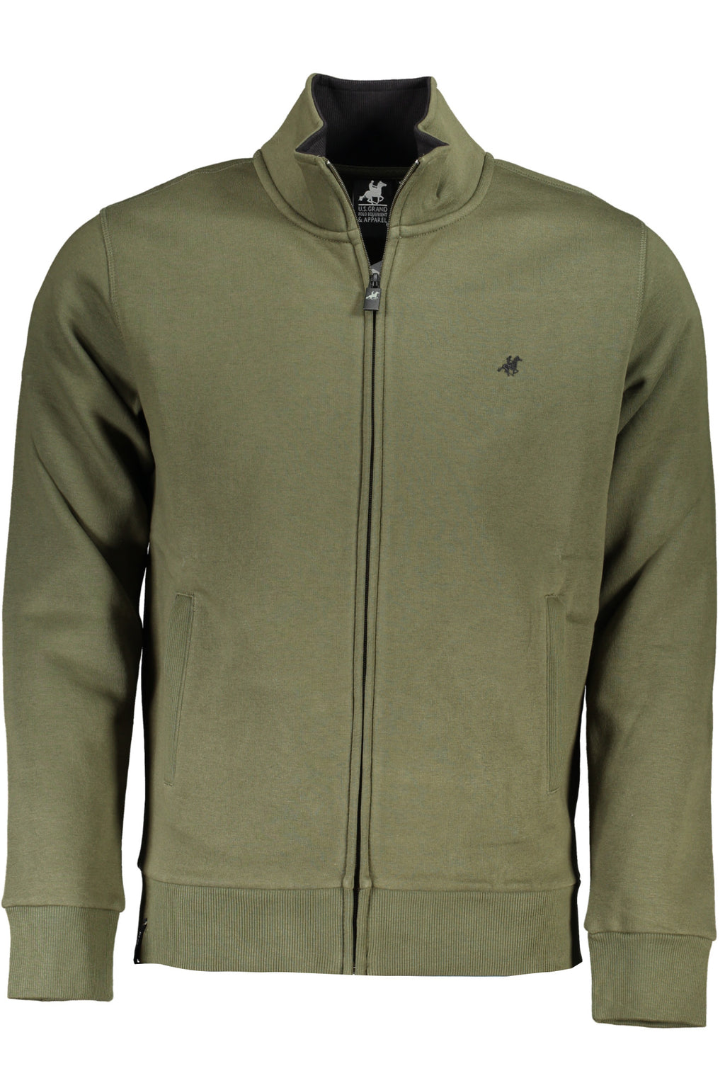U.S. GRAND FELPA CON ZIP UOMO VERDE